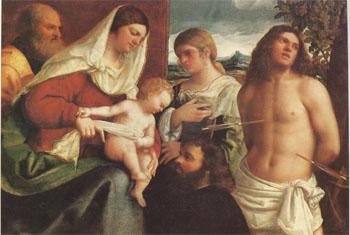 Sebastiano del Piombo The Holy Family with st Catherine st Sebastian and a Donor sacra Conversazione (mk05)